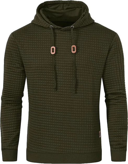 Premium Men’s Fleece Hoodies - Jacquard Pullover Sweatshirts for Men - High-Quality Male Hooded Sweatshirts - Warms Hoodies